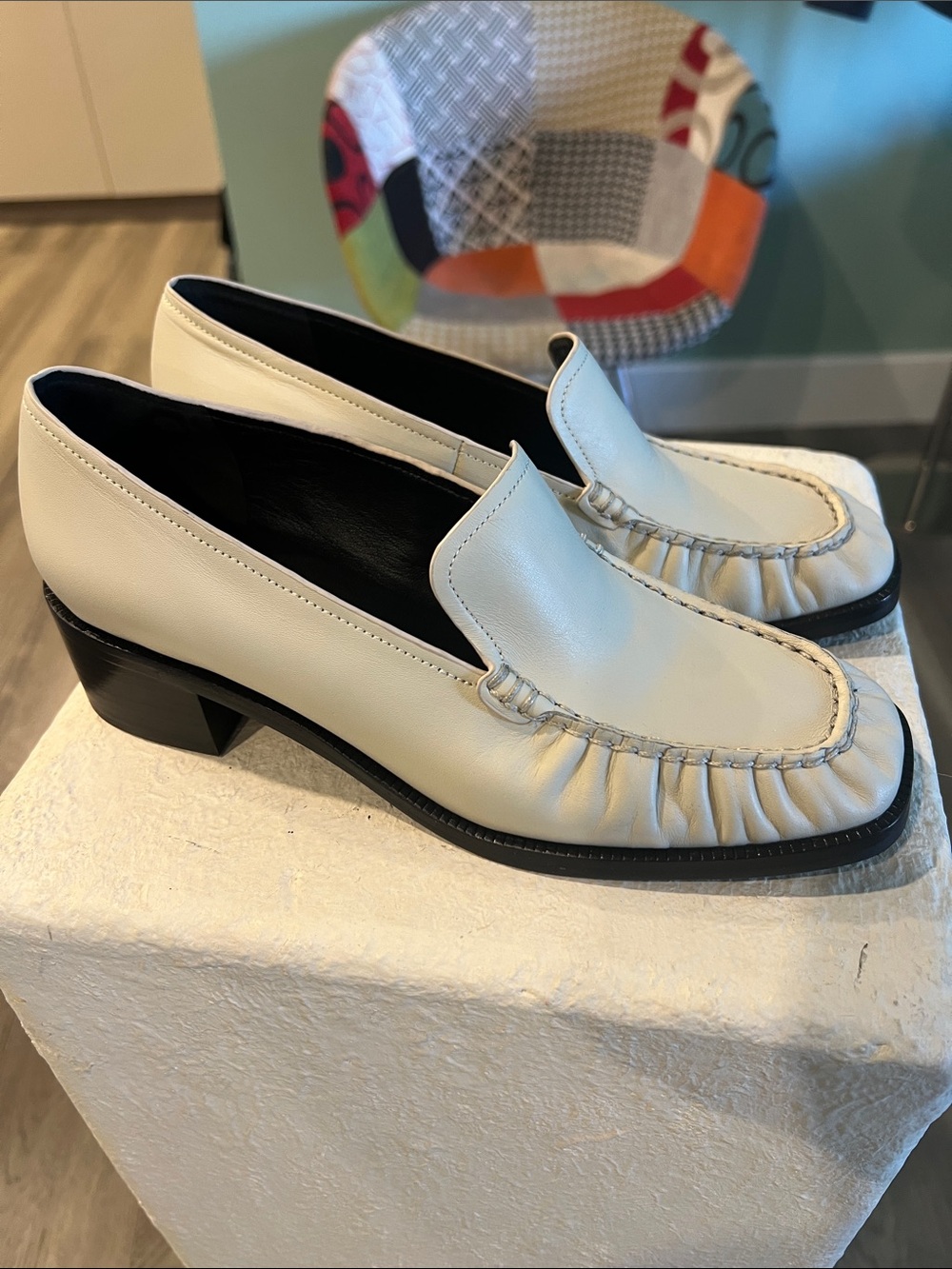Vince Cream Leather Women's Loafers